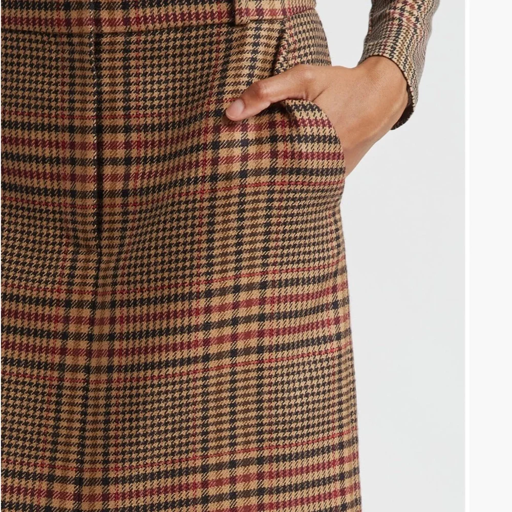 Veronica Beard Maxine Glen Plaid Wool Midi Skirt - Picture 4 of 6